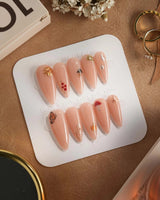 Treat Box nails — nude base mixed mini by Joyee Nails
