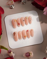 Treat Box nails — nude base mixed mini by Joyee Nails