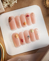 Treat Box nails — nude base mixed mini by Joyee Nails