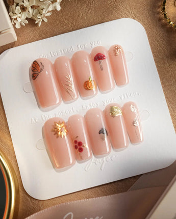 Treat Box nails — nude base mixed mini by Joyee Nails