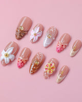 Tropical Nails Vibes bold tropical acrylic-style nails with vivid summer colors