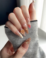 Tropical Nails Vibes tropical holiday nail design with rich floral color accents