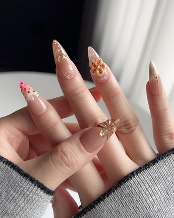 Tropical Nails Vibes ombre tropical nails with bright gradient color and floral accents