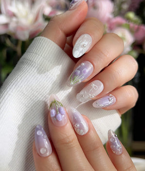 Tulip- Glow up press-on nails — Romantic Lilac Purple, 3D