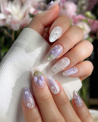 Tulip- Glow up press-on nails — Romantic Lilac Purple, 3D