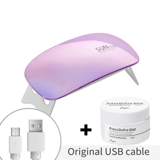 UV Lamp and Solid Nail Glue press-on nails by Joyee Nails