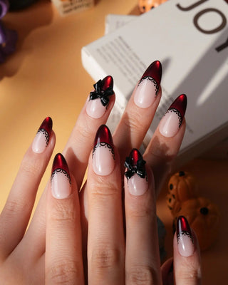 Vampire Lace press-on nails by Joyee Nails