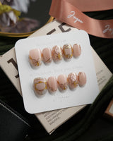 Venetian Glass extra short oval press-on nails