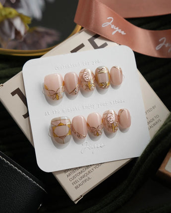 Venetian Glass extra short oval press-on nails