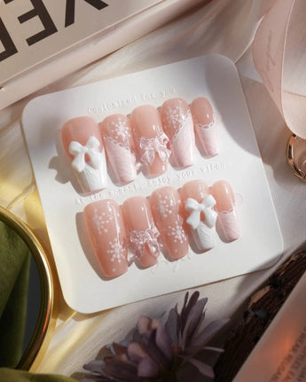Warm Sweater nails — Misty Nude Pink & by Joyee Nails
