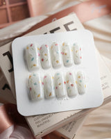 Wildflower Medium Square press on nails, handmade custom nails by Joyeenails