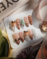 Winter Fawn nails — Caramel Brown & Creamy by Joyee Nails