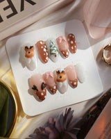 Winter Fawn nails — Caramel Brown & Creamy by Joyee Nails