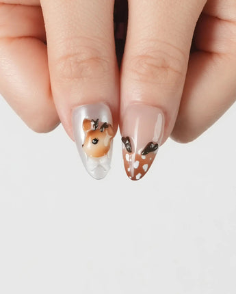 Winter Fawn nails — Caramel Brown & Creamy by Joyee Nails