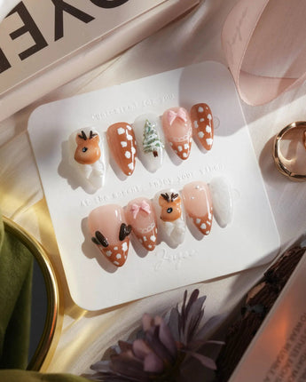 Winter Fawn nails — Caramel Brown & Creamy by Joyee Nails