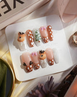 Winter Fawn nails — Caramel Brown & Creamy by Joyee Nails