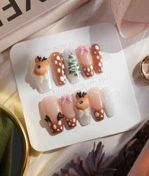Winter Fawn nails — Caramel Brown & Creamy by Joyee Nails