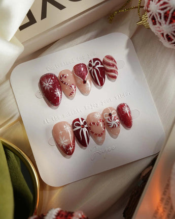 Your Gift nails — Classic Red & White by Joyee Nails